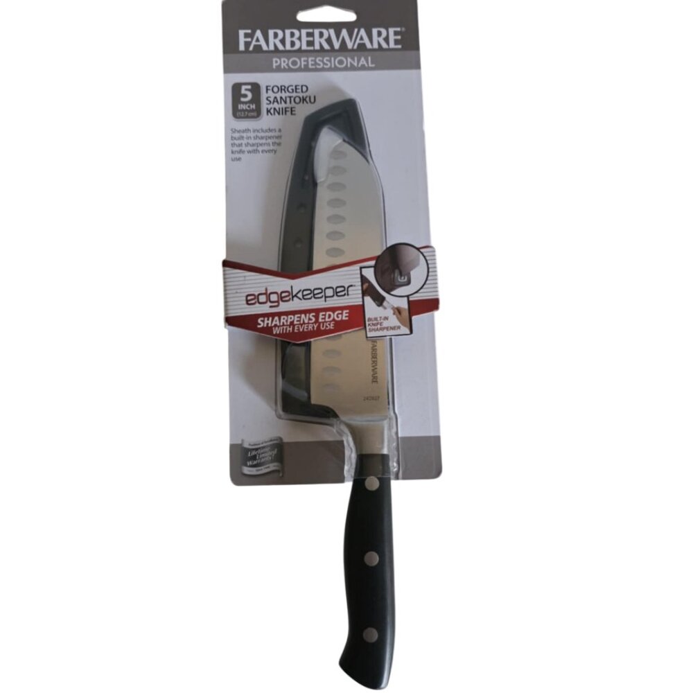 NWT Farberware Professional 5" Forged Santoku Knife w/sharpener